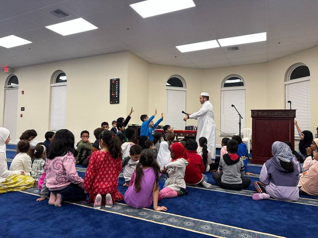 Students and families gathered at Al-Furqan Sunday School